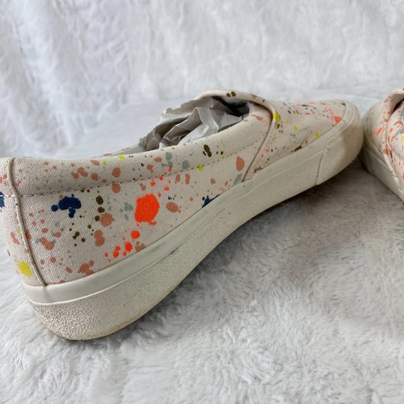 Madewell Sidewalk Slip-On Sneakers Womens 9M Paint Spattered Recycled Canvas - Picture 4 of 12